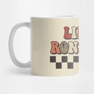 Linda Ronstadt Checkered Retro Groovy Style Mug